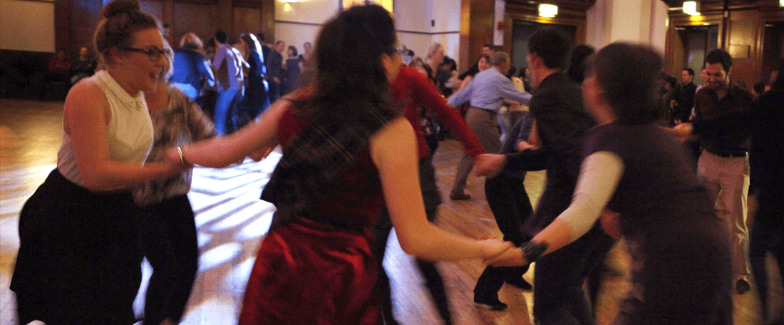 People dancing the Dashing White Sergeant