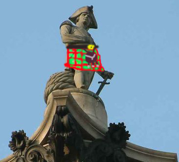 London Scots - picture of Nelson column with kilt on Nelson